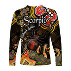 australian-astrology-long-sleeve-shirt-scorpio-redback-spider-zodiac-aboriginal-vibes-gold