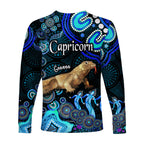 australian-astrology-long-sleeve-shirt-capricorn-goanna-zodiac-aboriginal-vibes-blue