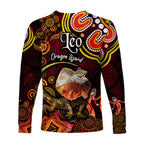 australian-astrology-long-sleeve-shirt-leo-dragon-lizard-zodiac-aboriginal-vibes-red