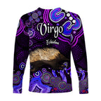 australian-astrology-long-sleeve-shirt-virgo-echidna-zodiac-aboriginal-vibes-purple