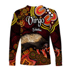 australian-astrology-long-sleeve-shirt-virgo-echidna-zodiac-aboriginal-vibes-red