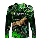 australian-astrology-long-sleeve-shirt-capricorn-goanna-zodiac-aboriginal-vibes-green