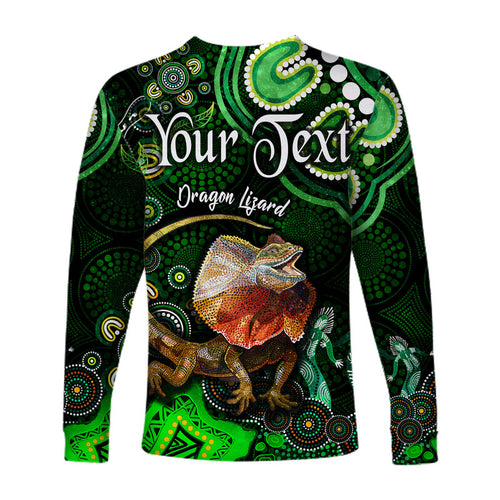 custom-personalised-australian-astrology-long-sleeve-shirt-leo-dragon-lizard-zodiac-aboriginal-vibes-green