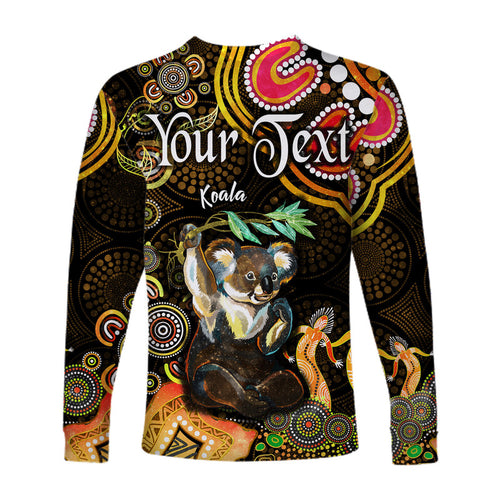 custom-personalised-australian-astrology-long-sleeve-shirt-cancer-koala-zodiac-aboriginal-vibes-gold