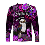 australian-astrology-long-sleeve-shirt-sagittarius-kookaburra-zodiac-aboriginal-vibes-pink