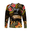 australian-astrology-long-sleeve-shirt-virgo-echidna-zodiac-aboriginal-vibes-gold