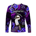 australian-astrology-long-sleeve-shirt-sagittarius-kookaburra-zodiac-aboriginal-vibes-purple
