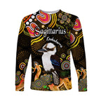 custom-personalised-australian-astrology-long-sleeve-shirt-sagittarius-kookaburra-zodiac-aboriginal-vibes-gold