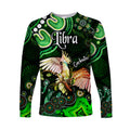 australian-astrology-long-sleeve-shirt-libra-cockatoo-glider-zodiac-aboriginal-vibes-green