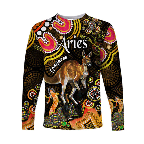custom-personalised-australian-astrology-long-sleeve-shirt-aries-kangaroo-zodiac-aboriginal-vibes-gold