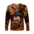 australian-astrology-long-sleeve-shirt-leo-dragon-lizard-zodiac-aboriginal-vibes-red