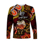 australian-astrology-long-sleeve-shirt-leo-dragon-lizard-zodiac-aboriginal-vibes-red