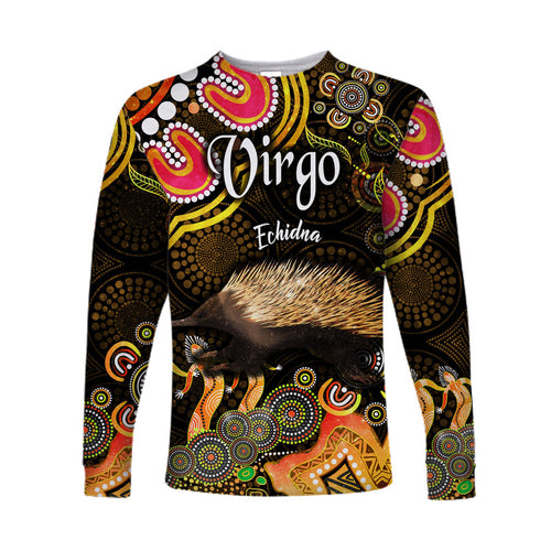 custom-personalised-australian-astrology-long-sleeve-shirt-virgo-echidna-zodiac-aboriginal-vibes-gold