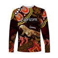 australian-astrology-long-sleeve-shirt-capricorn-goanna-zodiac-aboriginal-vibes-red