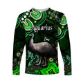 australian-astrology-long-sleeve-shirt-aquarius-emu-glider-zodiac-aboriginal-vibes-green