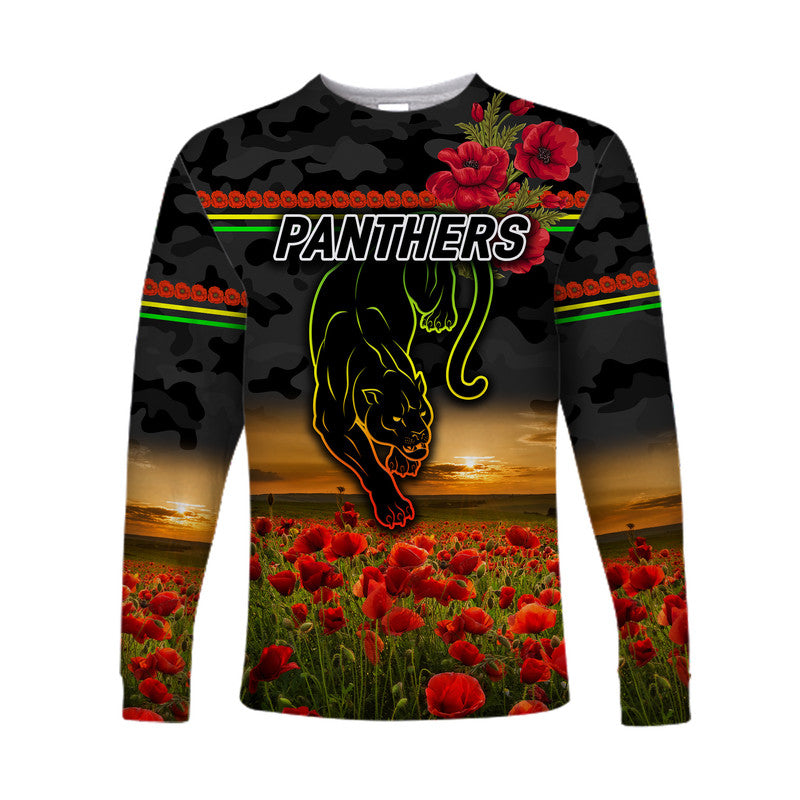 custom-personalised-penrith-panthers-anzac-2022-long-sleeve-shirt-poppy-flowers-vibes-black