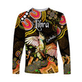 australian-astrology-long-sleeve-shirt-libra-cockatoo-glider-zodiac-aboriginal-vibes-gold