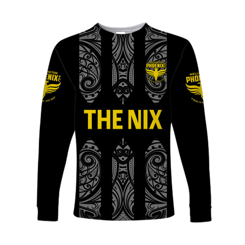custom-personalised-wellington-phoenix-the-nix-maori-long-sleeve-shirt-soccer-club-original-style-black