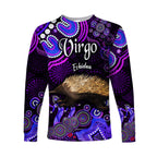 custom-personalised-australian-astrology-long-sleeve-shirt-virgo-echidna-zodiac-aboriginal-vibes-purple