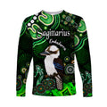 australian-astrology-long-sleeve-shirt-sagittarius-kookaburra-zodiac-aboriginal-vibes-green