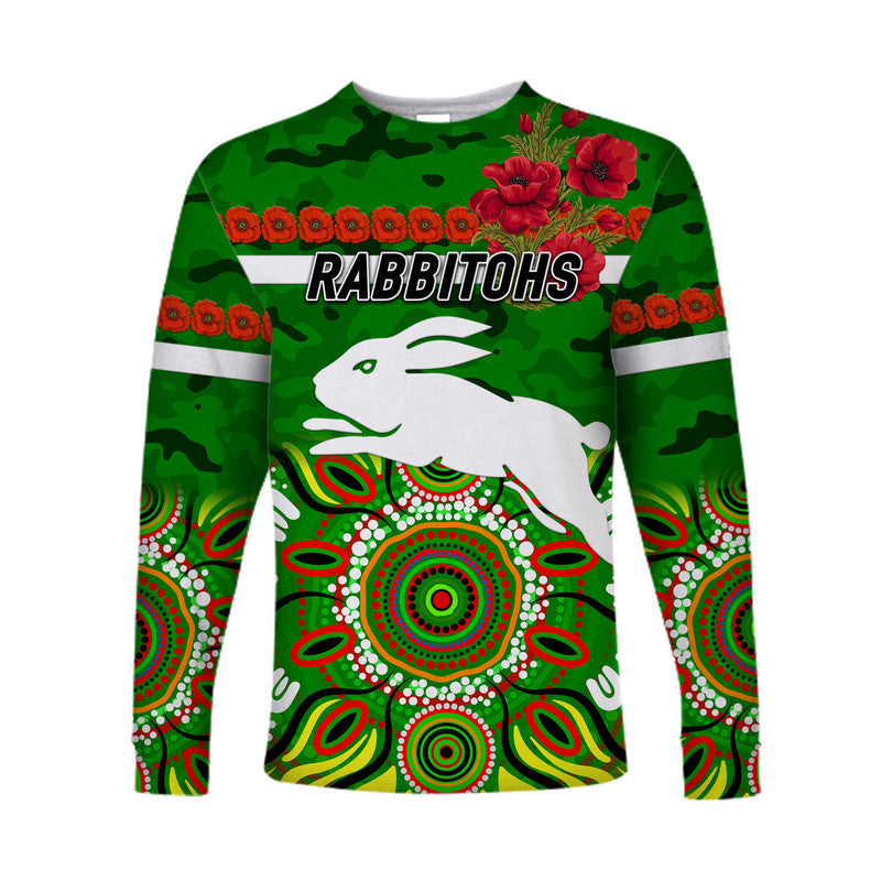 custom-personalised-south-sydney-rabbitohs-anzac-2022-long-sleeve-shirt-indigenous-vibes-green