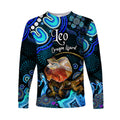 australian-astrology-long-sleeve-shirt-leo-dragon-lizard-zodiac-aboriginal-vibes-blue