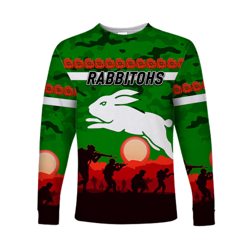 custom-personalised-south-sydney-rabbitohs-anzac-2022-long-sleeve-shirt-simple-style-green