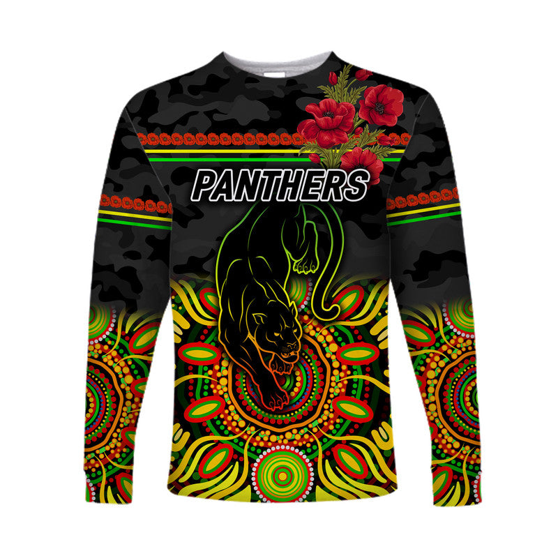 custom-personalised-penrith-panthers-anzac-2022-long-sleeve-shirt-indigenous-vibes-black