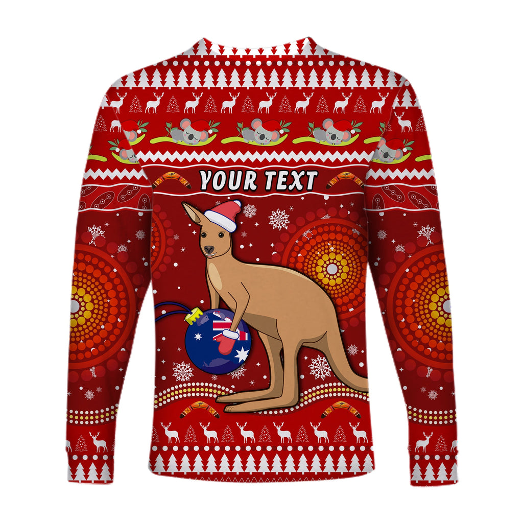 custom-personalised-australia-christmas-long-sleeve-shirt-aboriginal-kangaroo