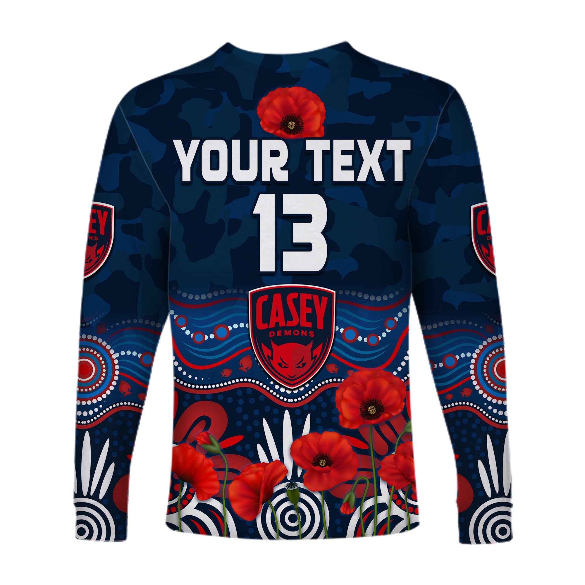 custom-text-and-number-demons-anzac-2022-long-sleeve-shirt-casey-football-aboriginal-poppy