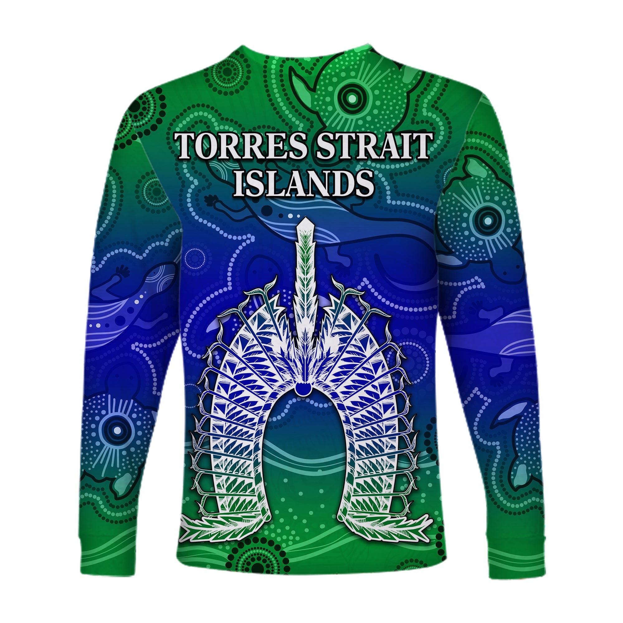 torres-strait-islands-long-sleeve-shirt-aboriginal-art-lizard-symbol-peace