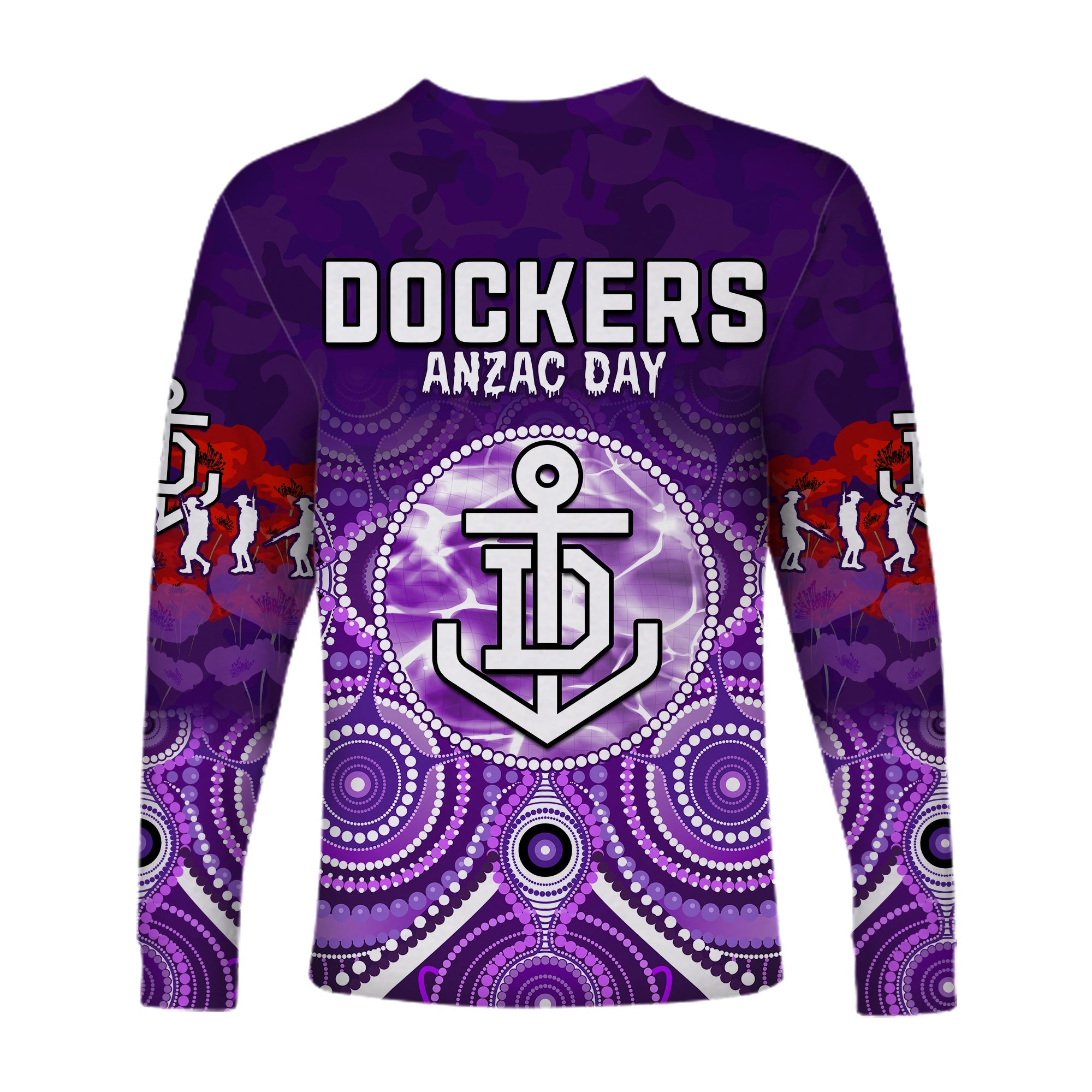 custom-personalised-dockers-anzac-2022-long-sleeve-shirt-fremantle-football-aboriginal-poppy-flowers