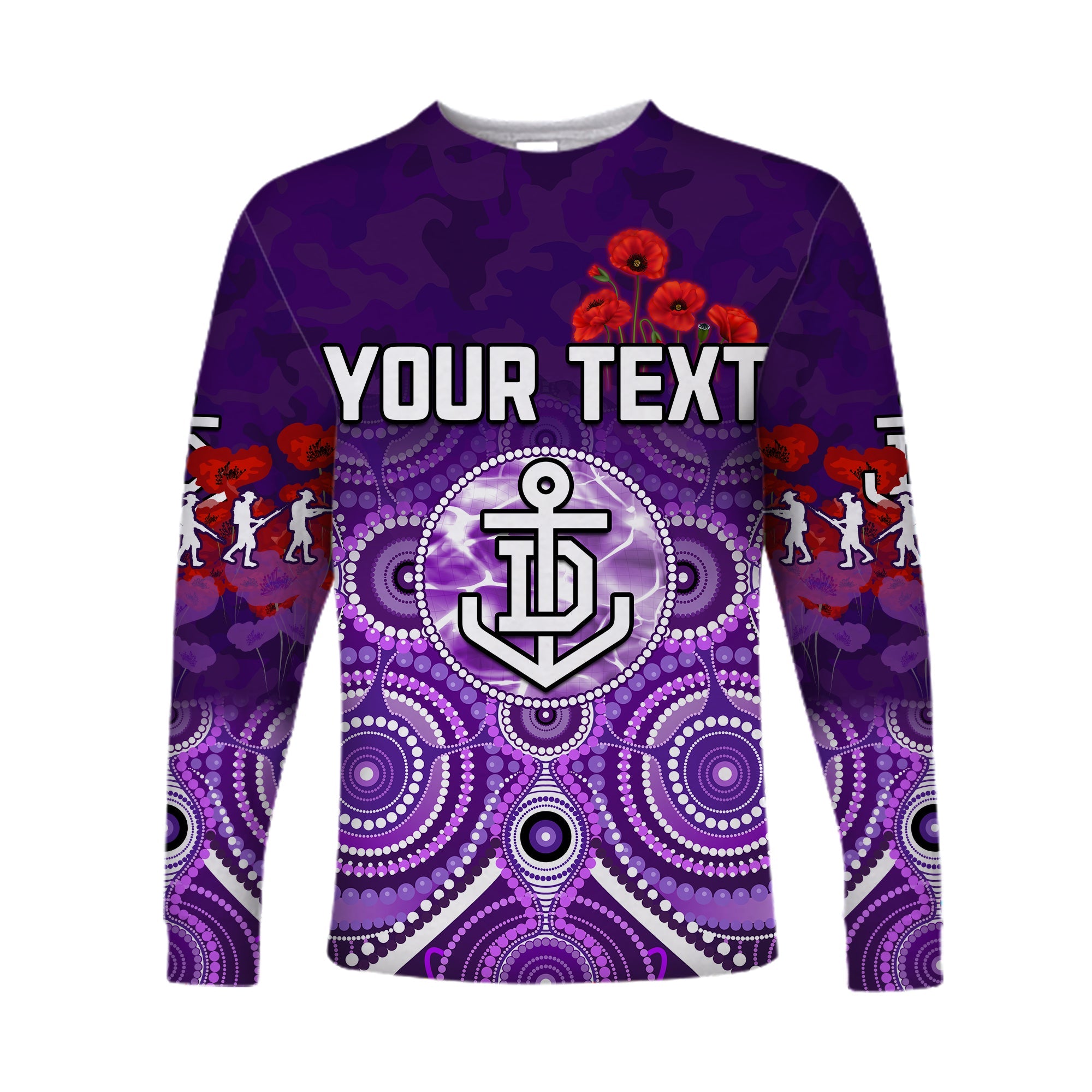 custom-personalised-dockers-anzac-2022-long-sleeve-shirt-fremantle-football-aboriginal-poppy-flowers