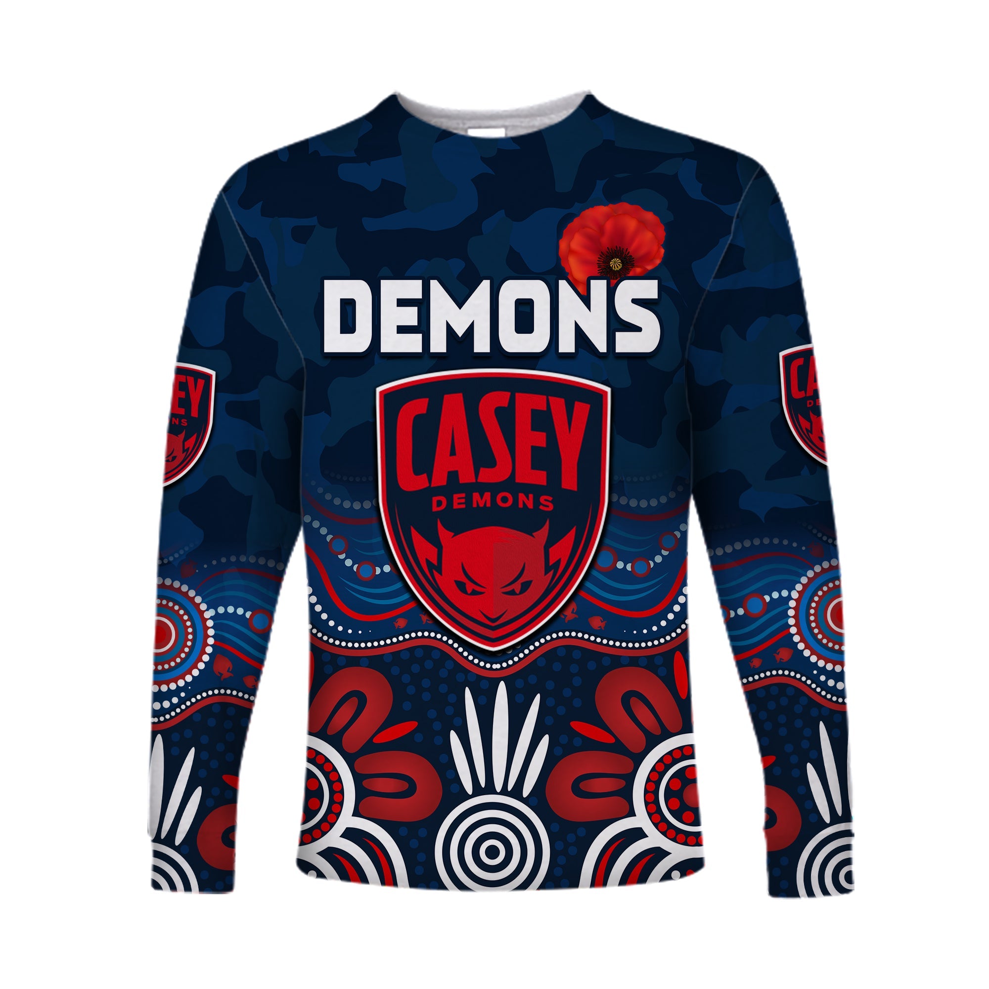 custom-text-and-number-demons-anzac-2022-long-sleeve-shirt-casey-football-aboriginal-poppy