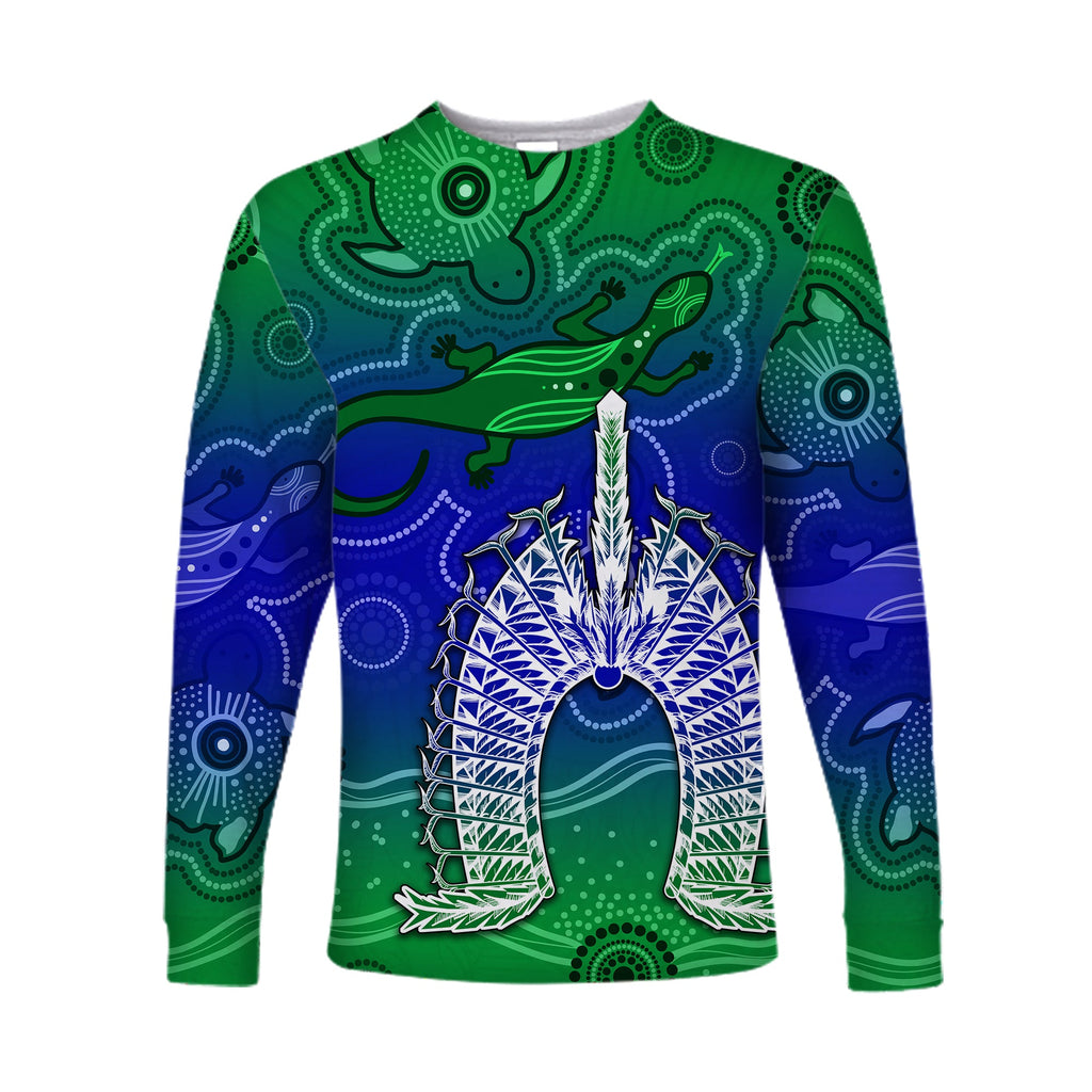 custom-personalised-torres-strait-islands-long-sleeve-shirt-aboriginal-art-lizard-symbol-peace