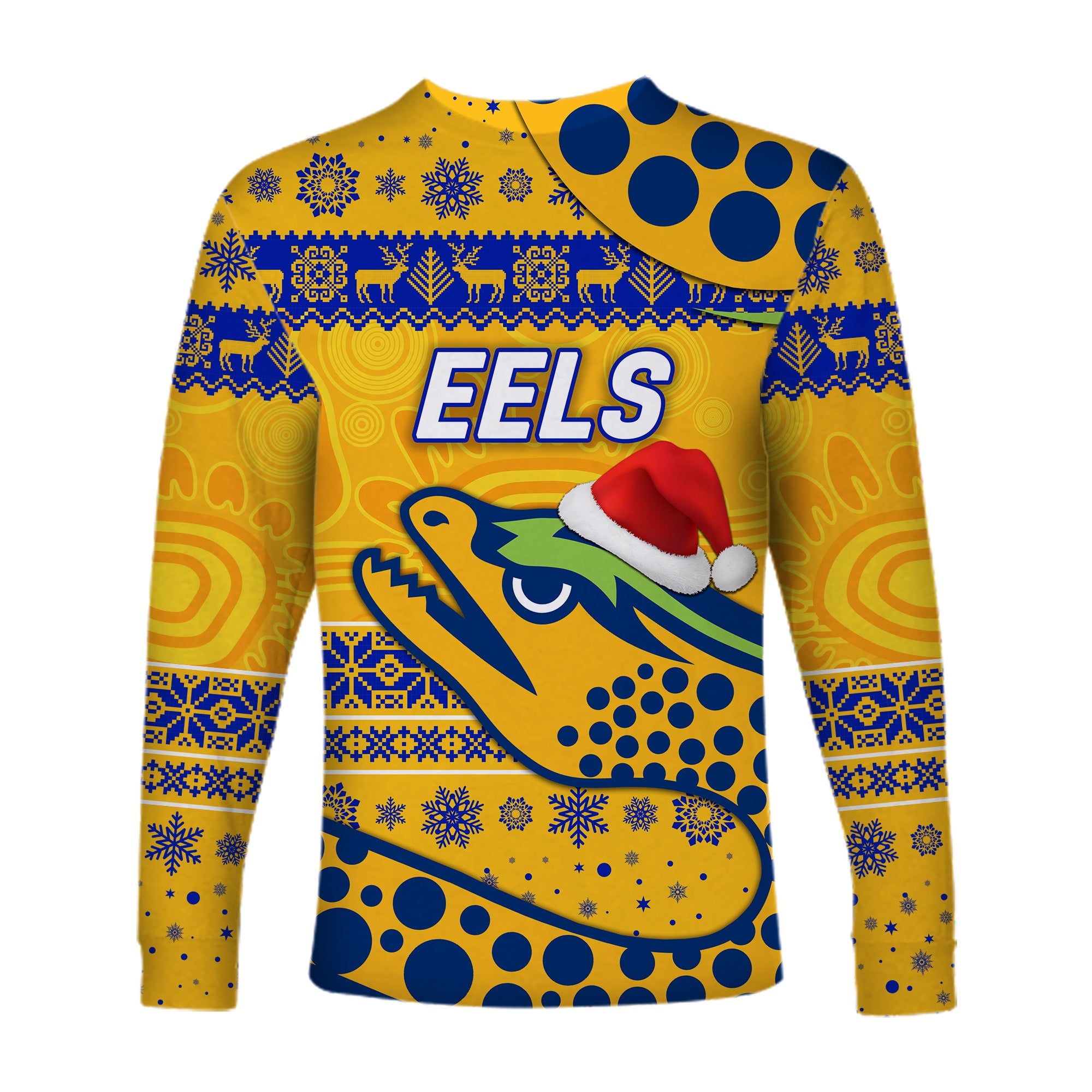 parramatta-eels-long-sleeve-shirts-christmas-simple-style-gold