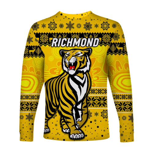 richmond-tigers-long-sleeve-shirts-christmas-simple-style-yellow