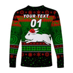 custom-personalised-south-sydney-rabbitohs-long-sleeve-shirt-christmas-simple-style-black