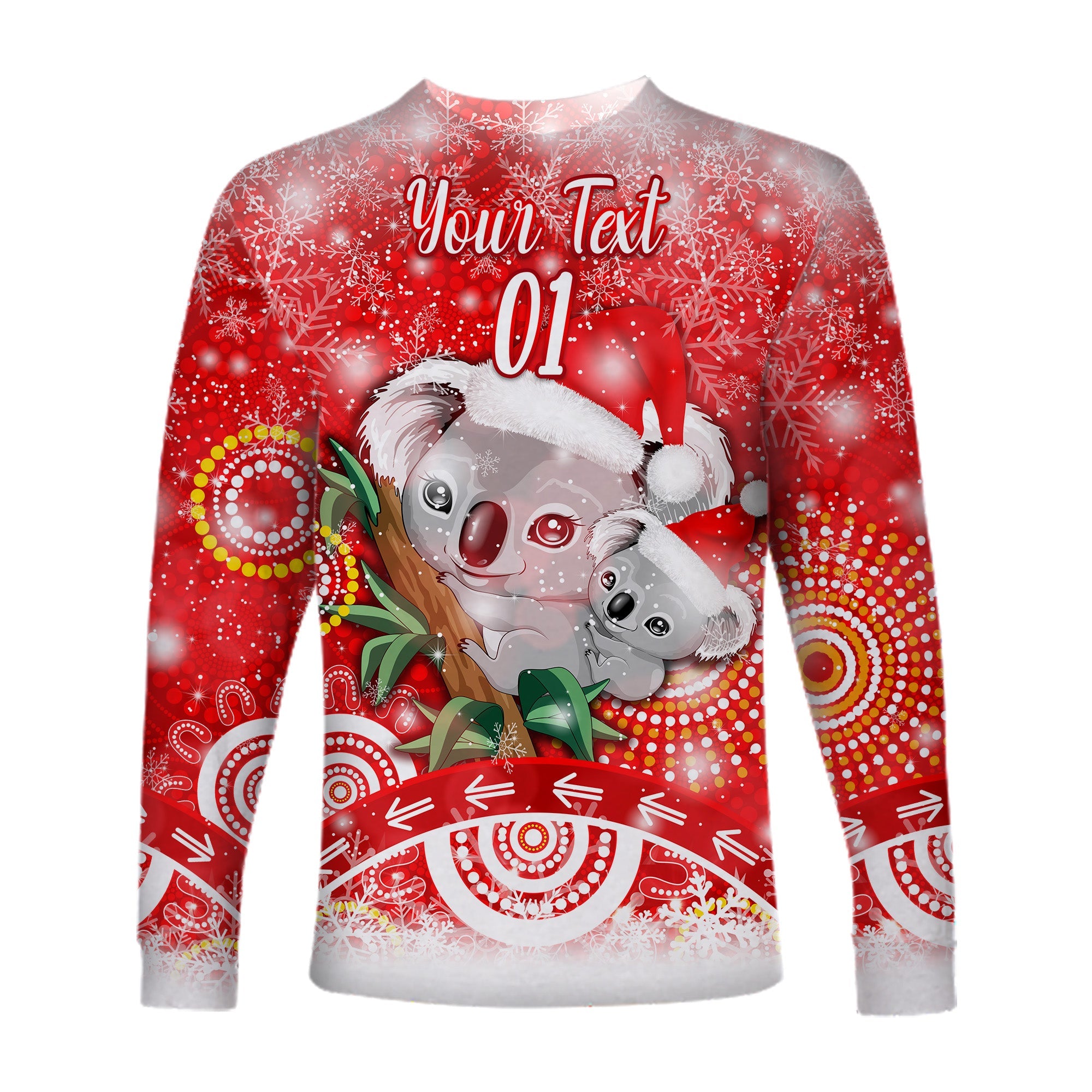 custom-personalised-australia-koala-christmas-long-sleeve-shirt-original-style-red