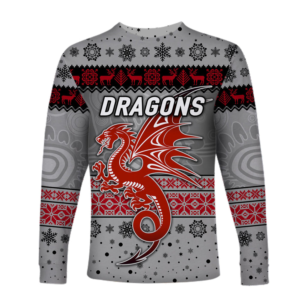 st-george-illawarra-dragons-long-sleeve-shirts-christmas-simple-style-grey