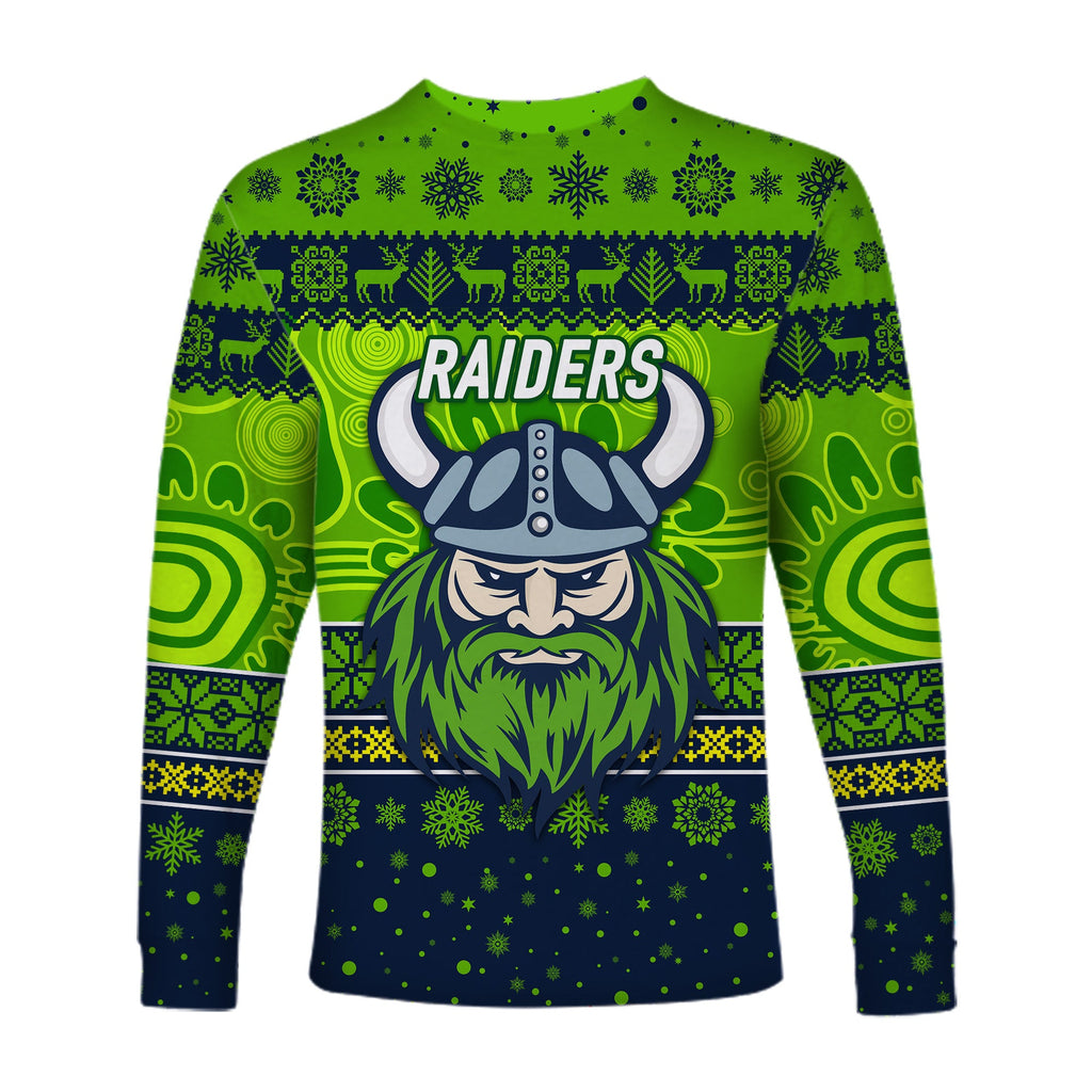 canberra-raiders-long-sleeve-shirts-christmas-simple-style-navy-green