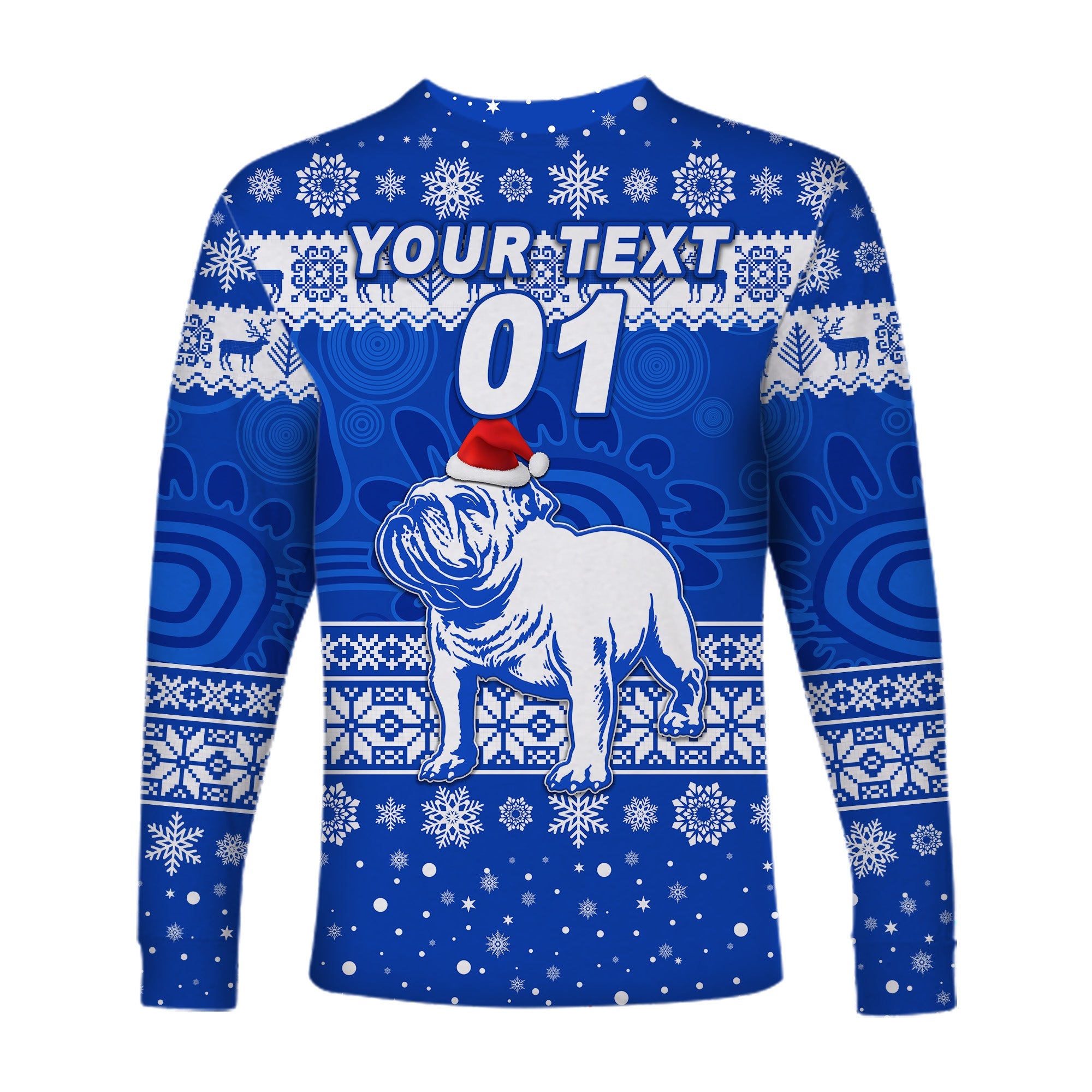 custom-personalised-canterbury-bankstown-bulldogs-long-sleeve-shirts-christmas-simple-style-blue