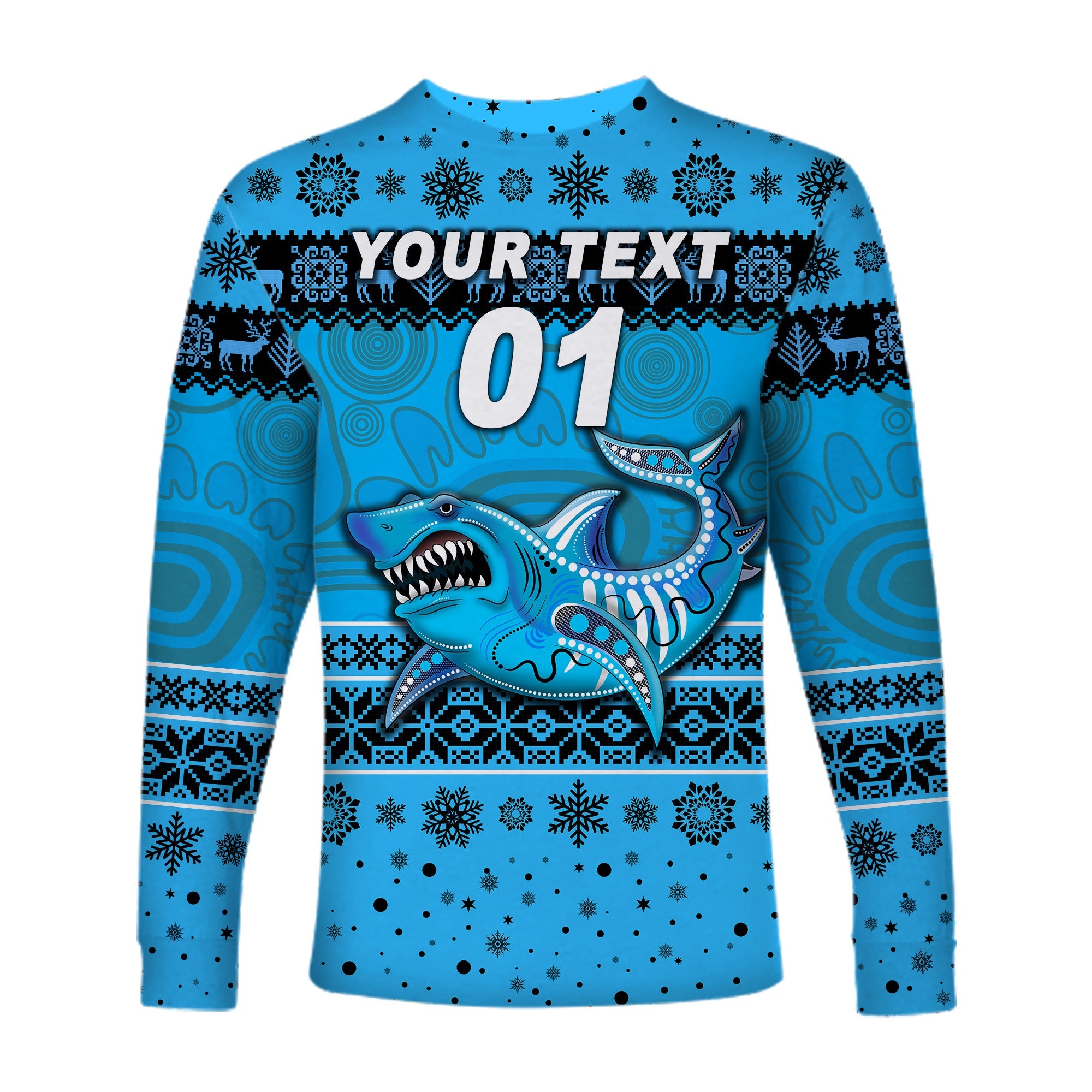 custom-personalised-cronulla-sutherland-sharks-long-sleeve-shirts-christmas-simple-style-blue