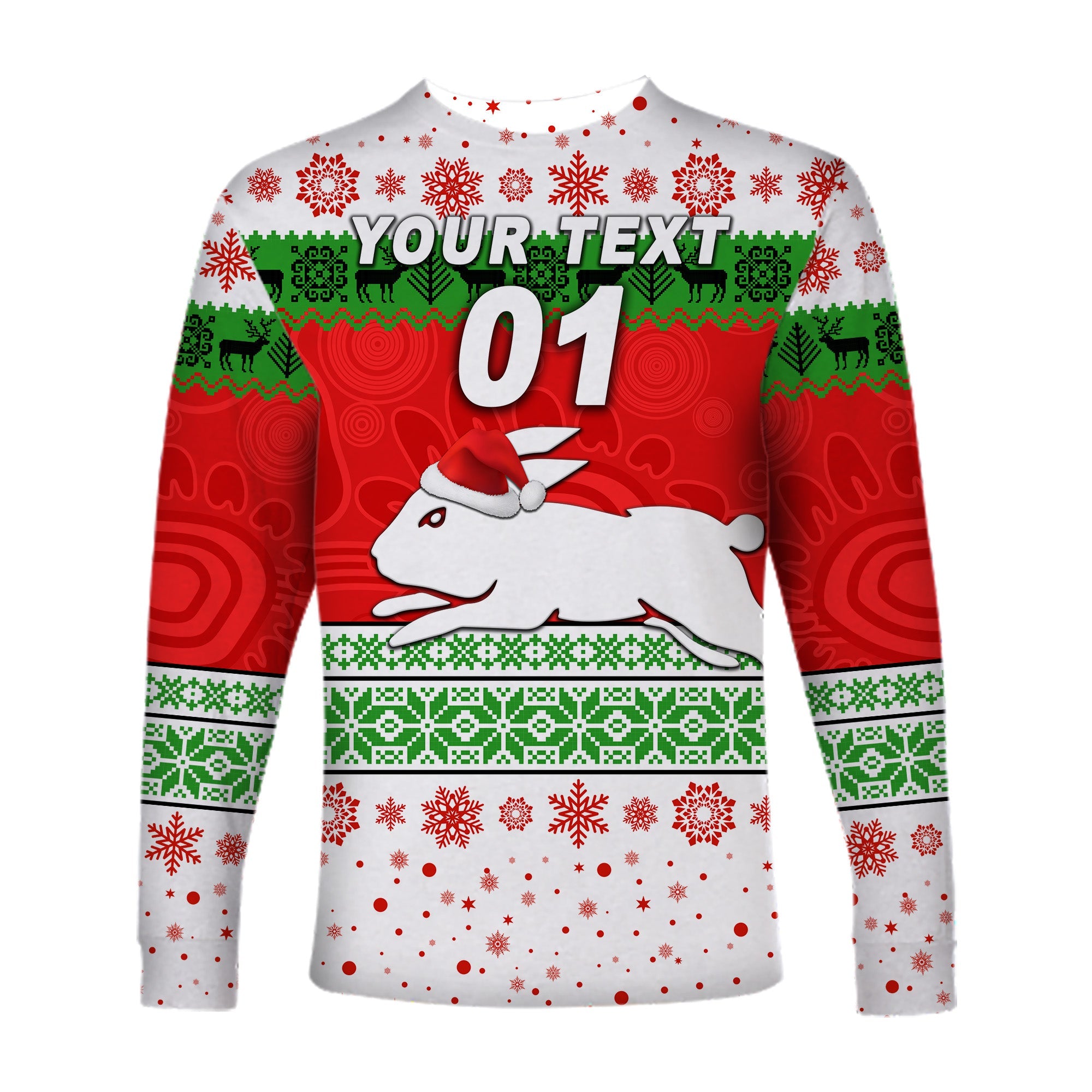 custom-personalised-south-sydney-rabbitohs-long-sleeve-shirts-christmas-simple-style-white
