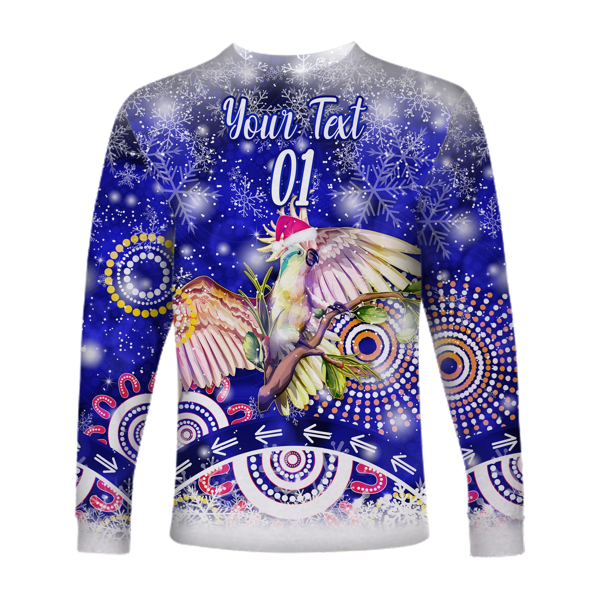 custom-personalised-australia-cockatoo-christmas-long-sleeve-shirt-original-style-blue