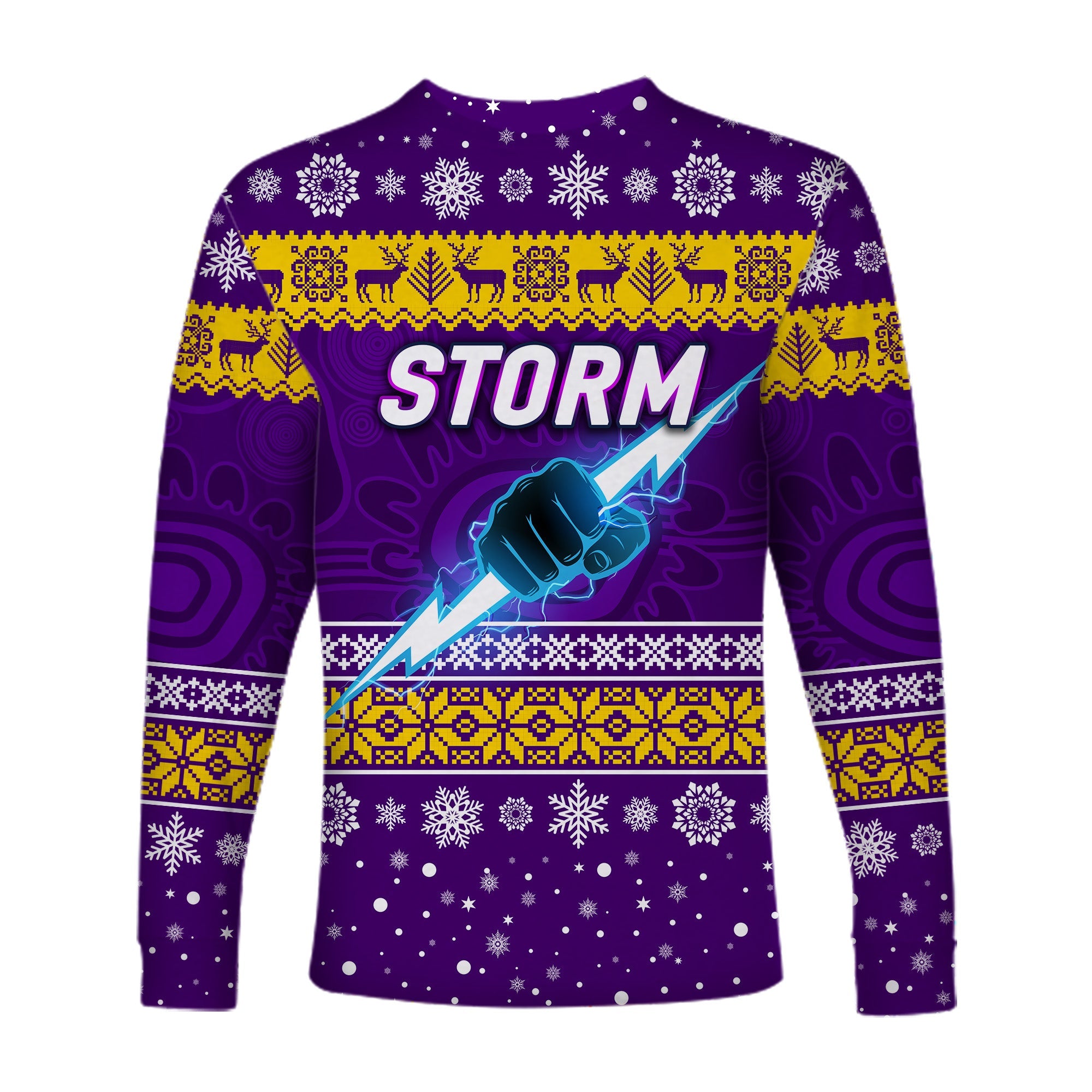 melbourne-storm-long-sleeve-shirts-christmas-simple-style-purple