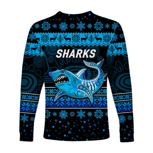 cronulla-sutherland-sharks-long-sleeve-shirts-christmas-simple-style-black