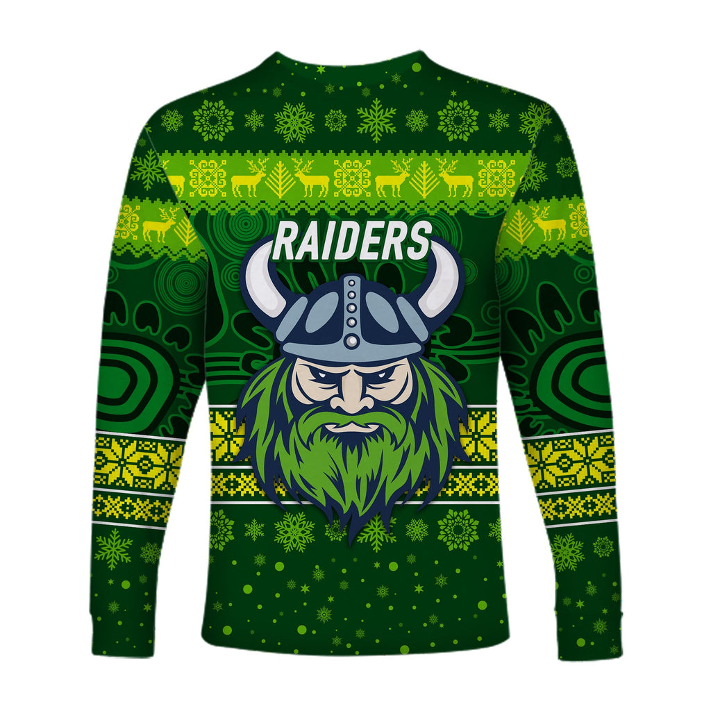 canberra-raiders-long-sleeve-shirts-christmas-simple-style-dark-green