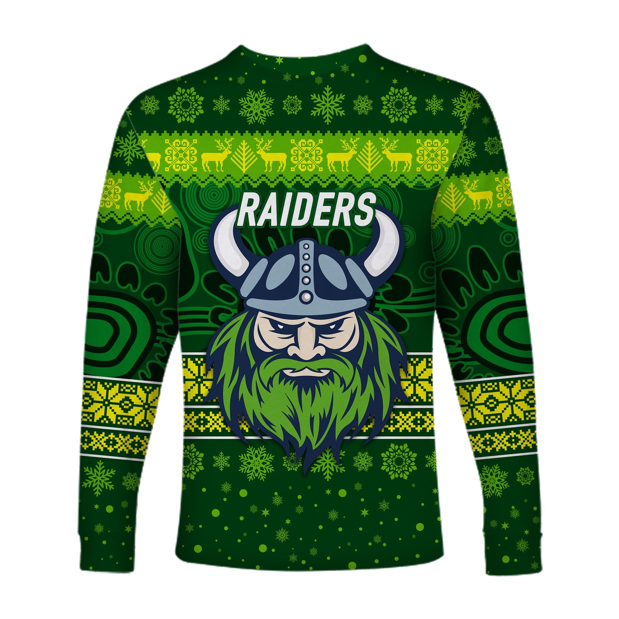 canberra-raiders-long-sleeve-shirts-christmas-simple-style-dark-green