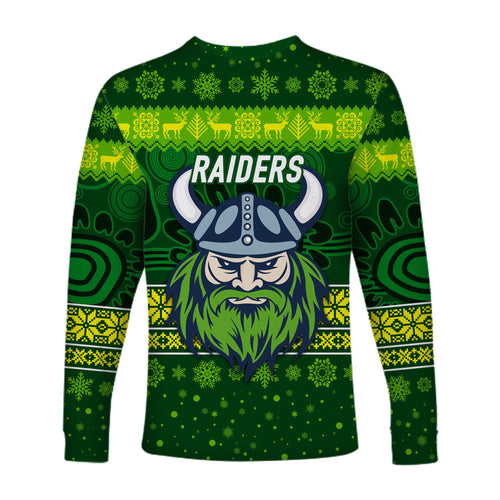 canberra-raiders-long-sleeve-shirts-christmas-simple-style-dark-green